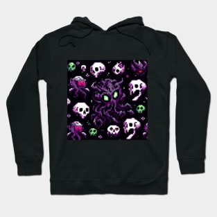 PATRON CALAVERAS MUTANTES Y PULPO ALIEN MORADO PIXELADOS Hoodie